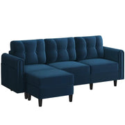 Velvet Upholstered Corner Sofa by Yaheetech