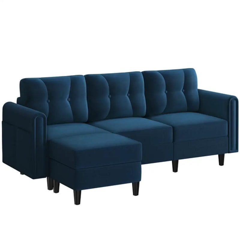 Velvet Upholstered Corner Sofa by Yaheetech