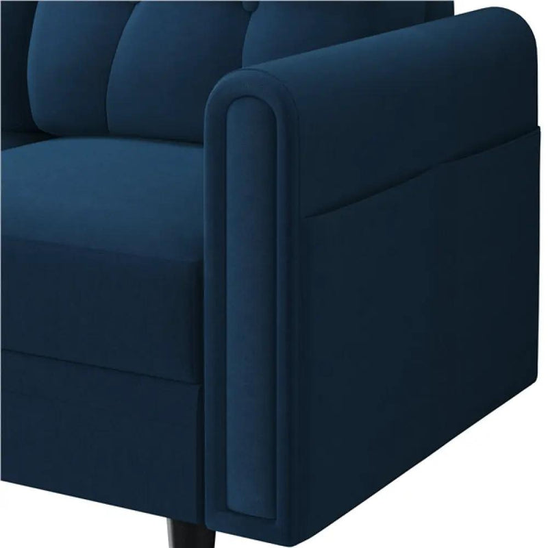 Velvet Upholstered Corner Sofa by Yaheetech