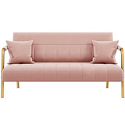 Upholstered Sofa Couch with Gold-tone Metal Arms and Legs by Yaheetech