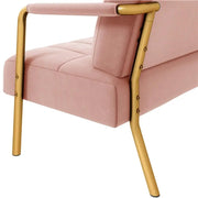 Upholstered Sofa Couch with Gold-tone Metal Arms and Legs by Yaheetech