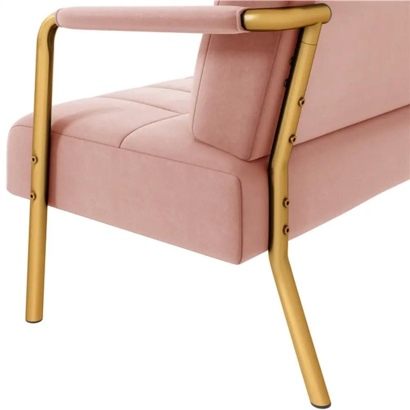Upholstered Sofa Couch with Gold-tone Metal Arms and Legs by Yaheetech