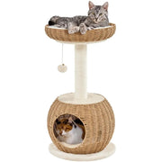 Rattan Cat House Cat Tower by Yaheetech