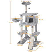 70″ Tall Multilevel Cat Tree Large Cat Tower with Condo & Perch & Basket by Yaheetech