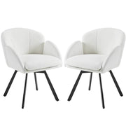 Flower-shaped Chenille Accent Armchair Contemporary Swivel Chair by Yaheetech