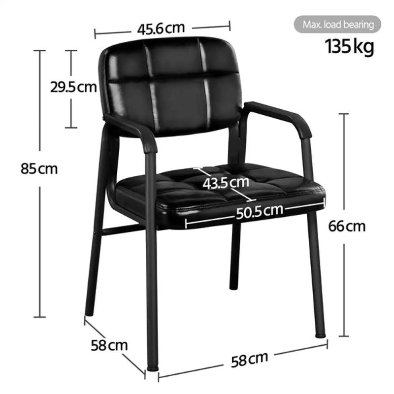 2pcs Office Reception Chairs Faux Leather Guest Chairs by Yaheetech