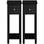 Slim Bedside Tables Set of 2 End Tables With Storage Drawers by Yaheetech