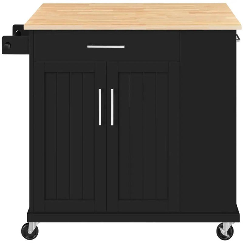 Kitchen Island Kitchen Trolley on Wheels with Drawers & Cabinet by Yaheetech