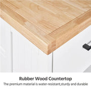 Rolling Kitchen Island Trolley Modern Storage Cabinet by Yaheetech