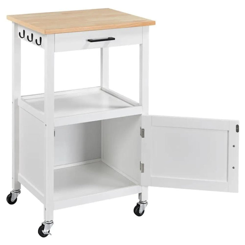 Kitchen Island Cart Storage Rolling Kitchen Cart W/Wheels by Yaheetech