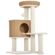 36″ Tall Rattan Cat Tree Cat House Cat Tower by Yaheetech