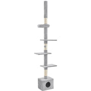 2.3-2.7M Floor-to-Ceiling Cat Tree Adjustable Tall Cat Tower by Yaheetech