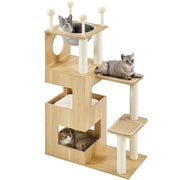 53" Tall Wooden Cat Tree Tower by Yaheetech