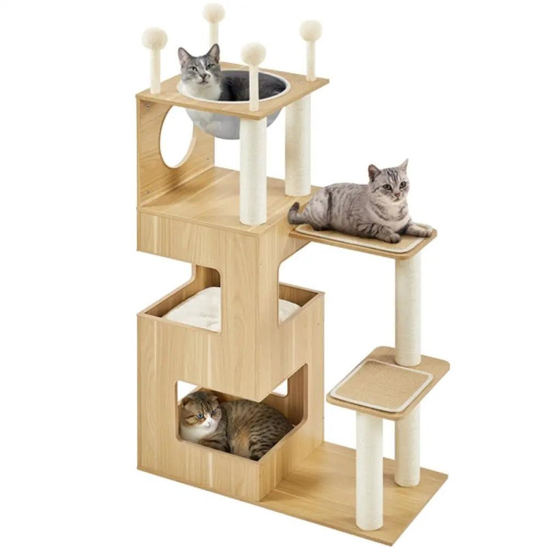53" Tall Wooden Cat Tree Tower by Yaheetech