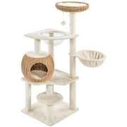 54″ Tall Rattan Cat Tree Cat Tower by Yaheetech