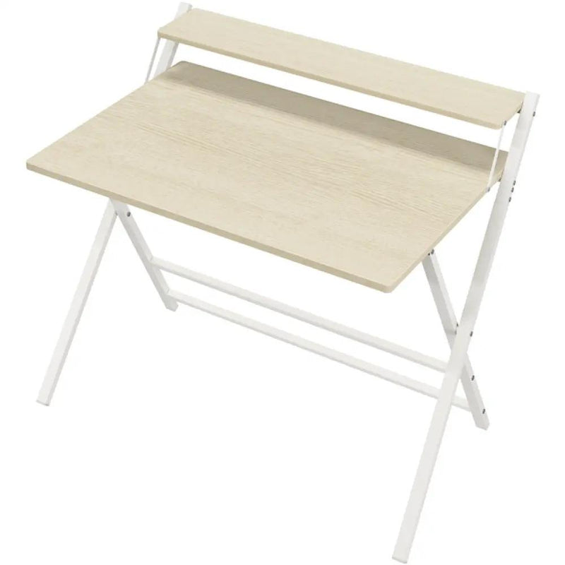 2-Tier Foldable Computer Desk w/ Monitor Shelf by Yaheetech