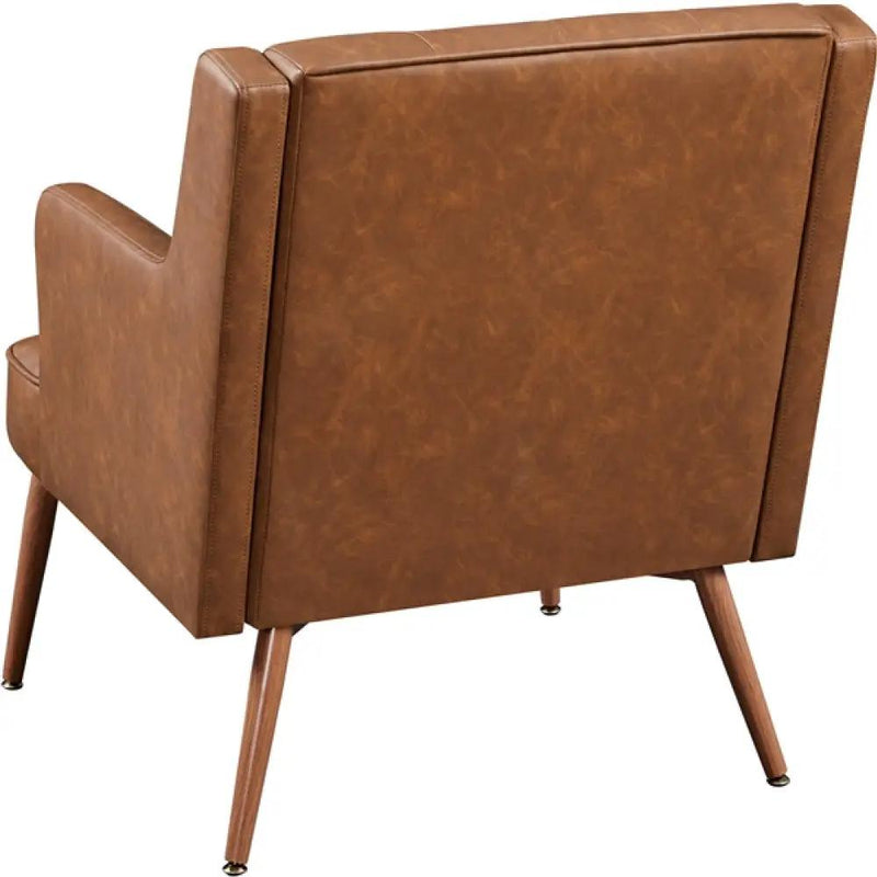 Button-Tufted PU Leather Accent Armchair by Yaheetech