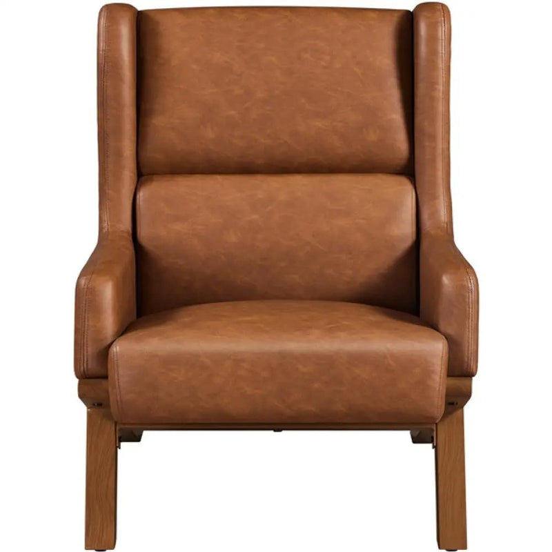 High Back PU Leather Accent Armchair by Yaheetech