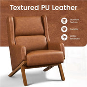 High Back PU Leather Accent Armchair by Yaheetech