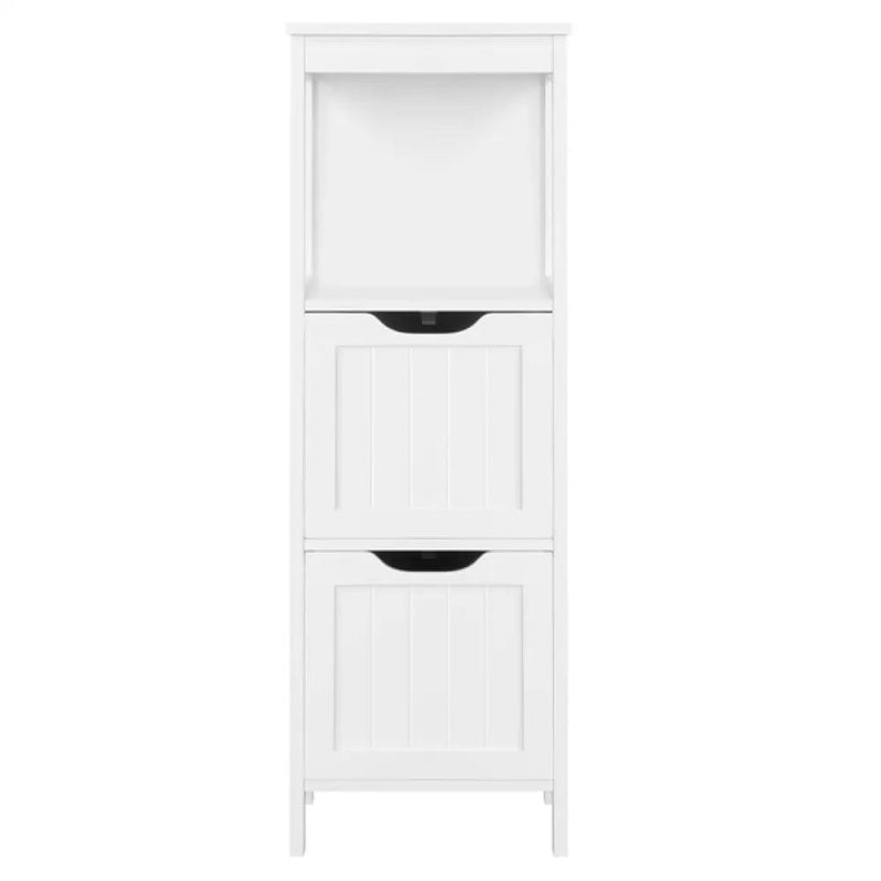 White Bathroom Cabinet 2 Hideaway Drawers 1 Shelf by Yaheetech