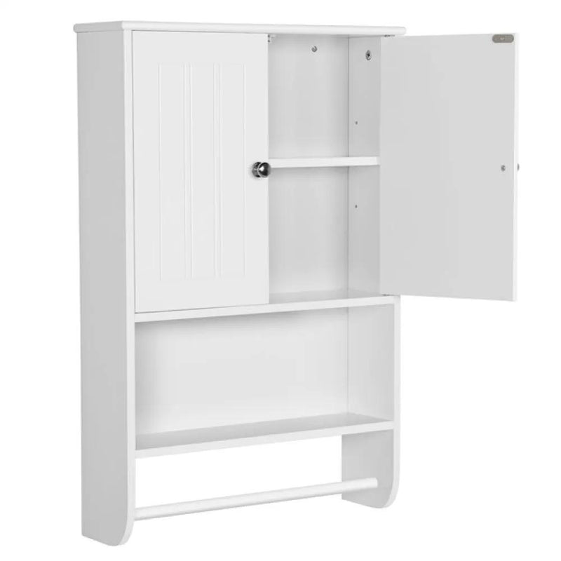 Bathroom Wall Cabinet with Towel Bar Wall Mount Organizer by Yaheetech