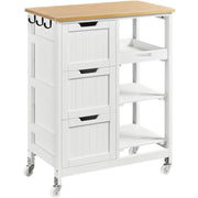 Kitchen Island with Wheels Kitchen Storage Serving Cart by Yaheetech