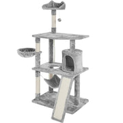 Deluxe Multi Level Cat Tree Condo with Basket & Hammock by Yaheetech