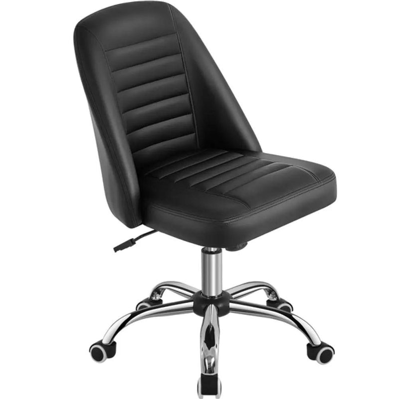Faux Leather Mid Back Home Office Desk Chair by Yaheetech