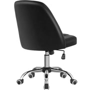 Faux Leather Mid Back Home Office Desk Chair by Yaheetech