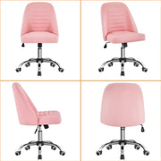 Modern Tufted Armless Computer Chair Task Chair Vanity Chair by Yaheetech