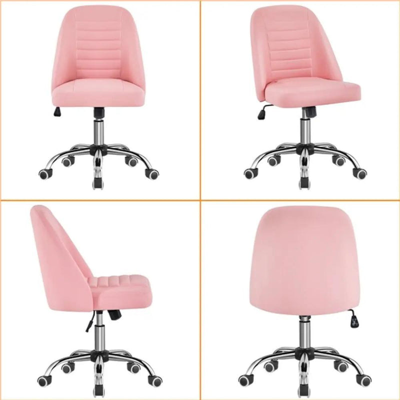 Modern Tufted Armless Computer Chair Task Chair Vanity Chair by Yaheetech