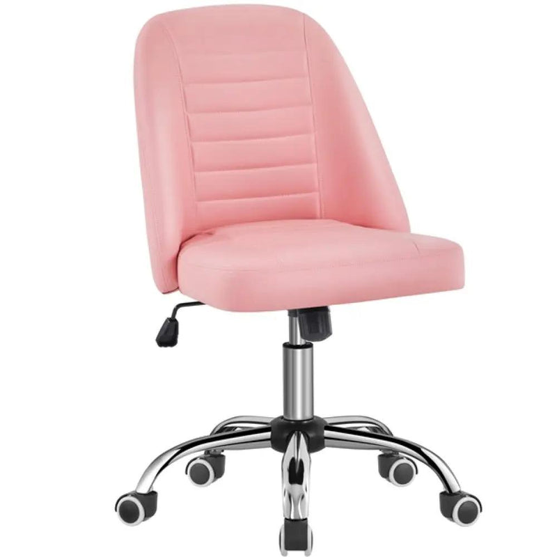 Modern Tufted Armless Computer Chair Task Chair Vanity Chair by Yaheetech