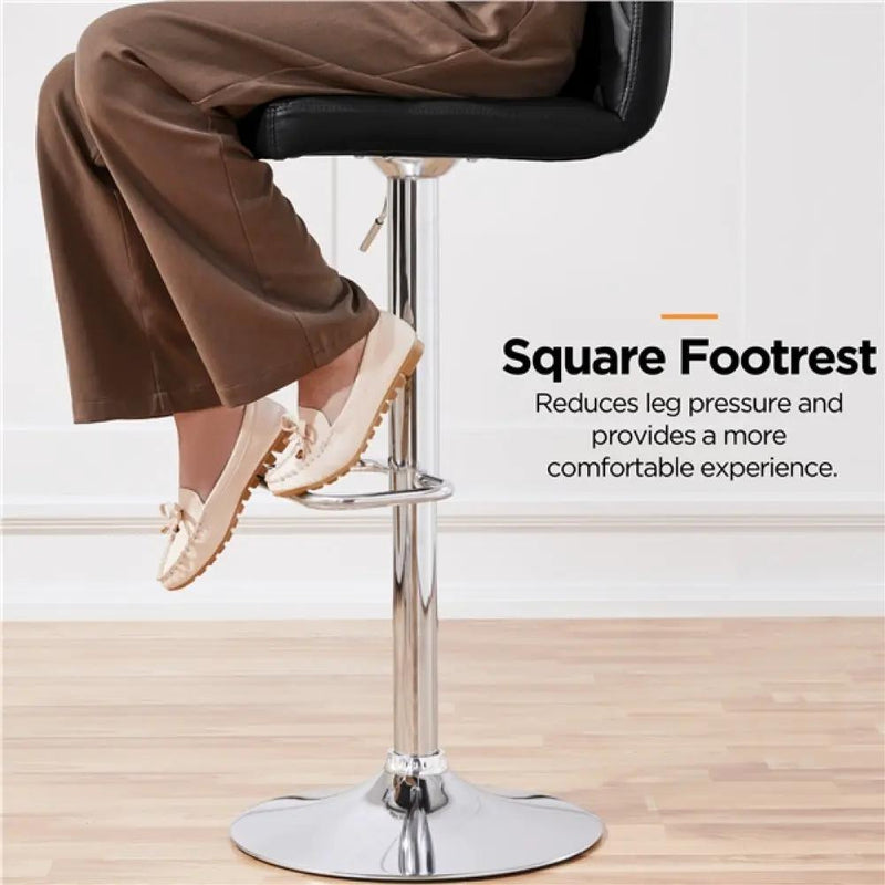 2pcs Modern PU Leather Swivel Bar Stools by Yaheetech