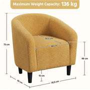 Yaheetech Boucle Club Chair Accent Barrel Chair Boucle Club Chair Accent Barrel Chair