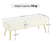 Upholstered Bedroom Benches Footrest Stool Ottoman Footstool Bench by Yaheetech