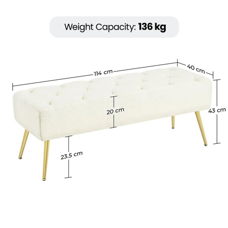 Upholstered Bedroom Benches Footrest Stool Ottoman Footstool Bench by Yaheetech
