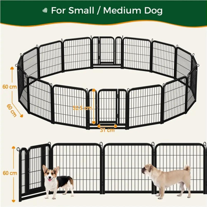 16pcs Dog Pen Pet Barrier Fence by Yaheetech