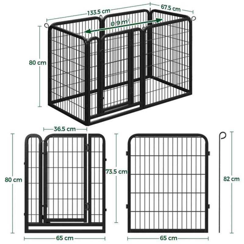 6 Panels Heavy Duty Dog Pen by Yaheetech