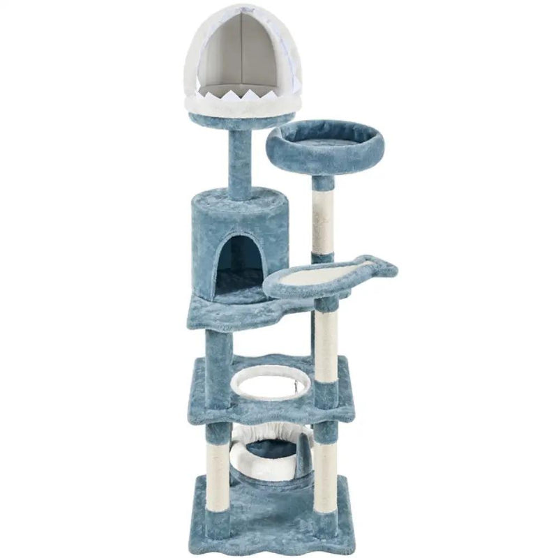 Multi-Level Ocean-themed Cat Tree Cat Tower by Yaheetech