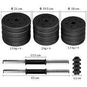 25kg Adjustable Dumbbell Set by Yaheetech