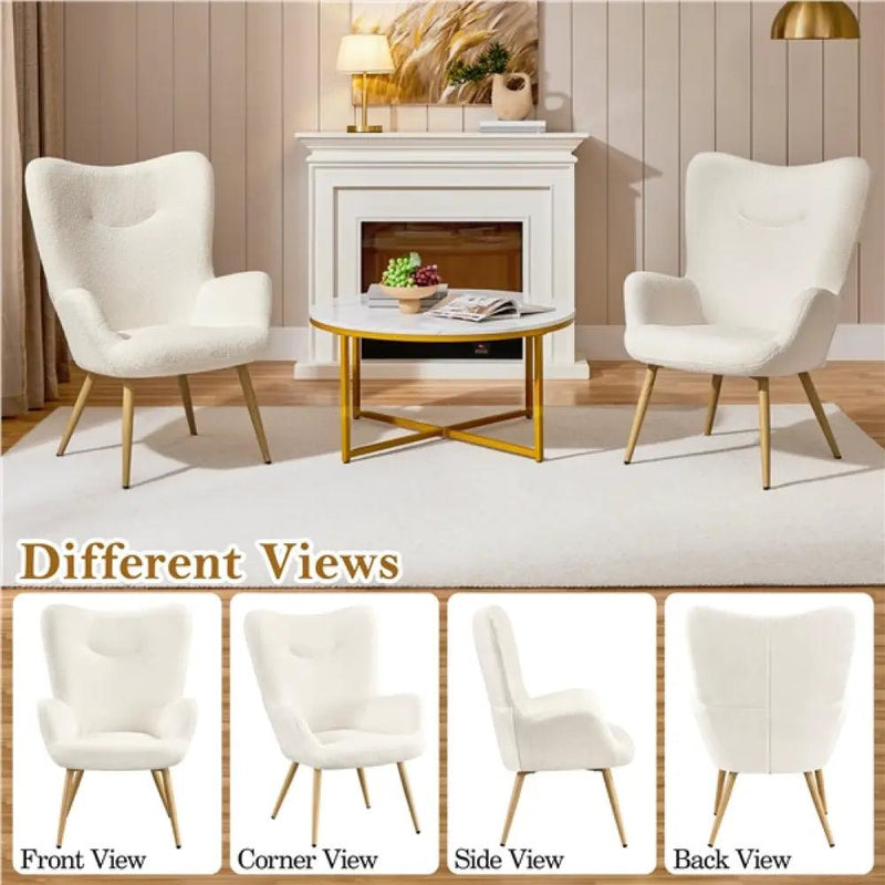 Boucle Accent Chair Armchair by Yaheetech
