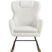 Boucle Upholstered Armchair Rocking Chair by Yaheetech