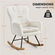 Boucle Upholstered Armchair Rocking Chair by Yaheetech