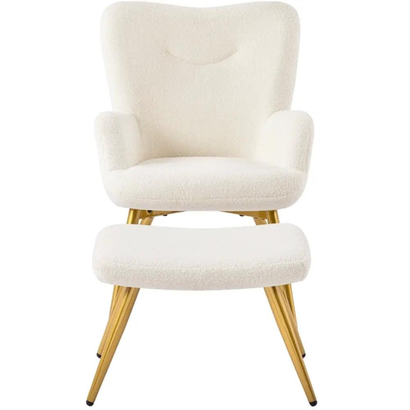 Boucle Accent Chair and Ottoman by Yaheetech