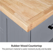 Wooden Kitchen Island Kitchen Cart Kitchen Trolley by Yaheetech