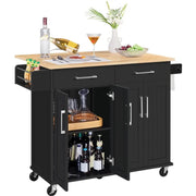 Kitchen Trolley Kitchen Island on Wheels Kitchen Cart by Yaheetech