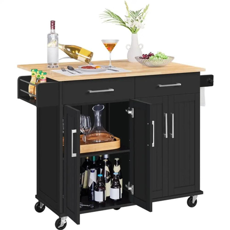 Kitchen Trolley Kitchen Island on Wheels Kitchen Cart by Yaheetech