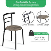 3 Piece Dining Set Round Dining Table Set by Yaheetech