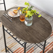 3 Piece Dining Set Round Dining Table Set by Yaheetech