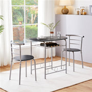 Modern Round Dining Table Set for 2 Chairs + 1 Table by Yaheetech
